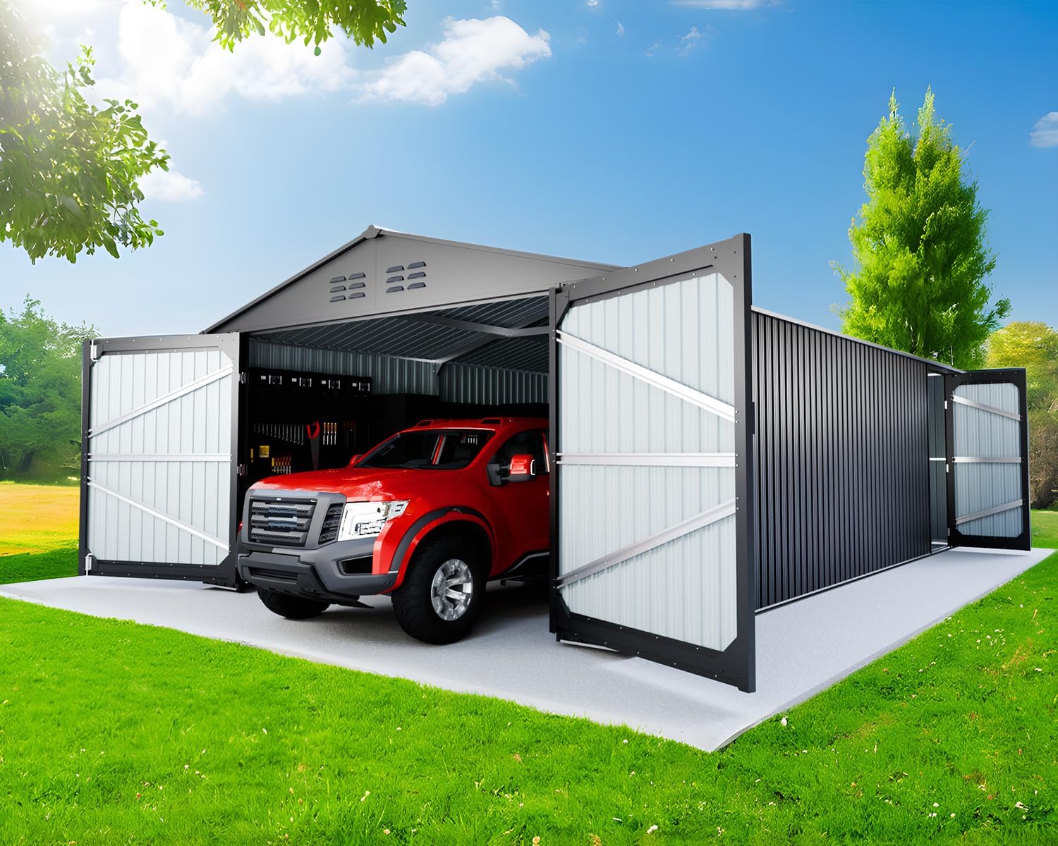 ANTSKU 20x13 ft metal shed review - detailed features and technical specifications