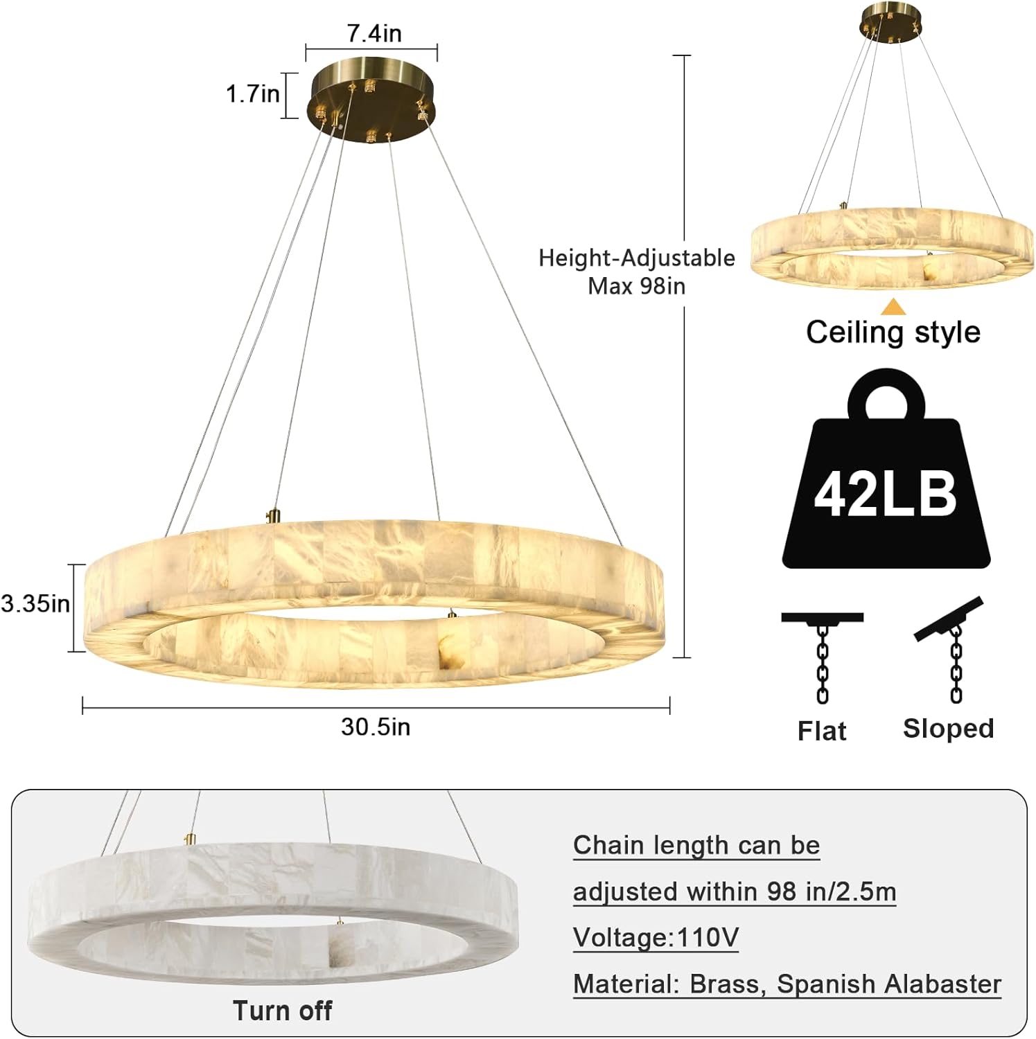 Alabaster Round Chandelier review unboxing and complete package contents