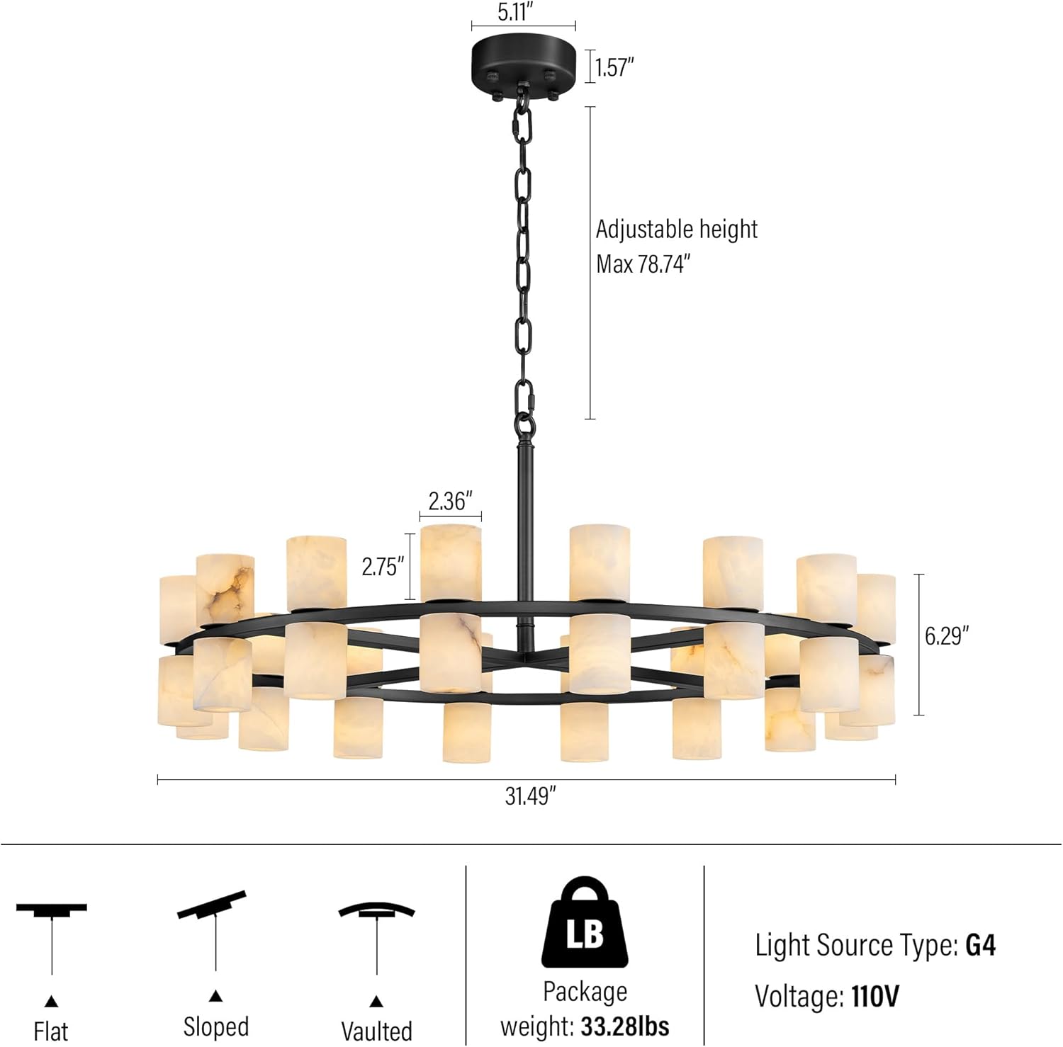 Alabaster Round Chandelier review unboxing and complete package contents