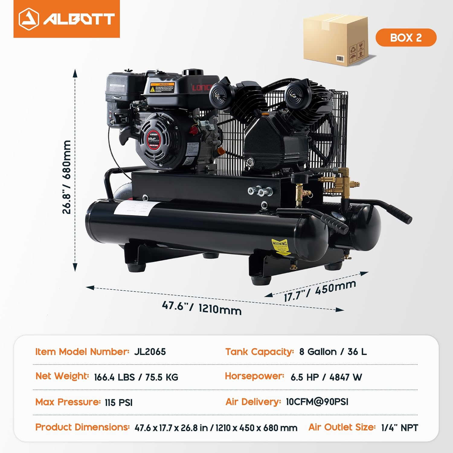 Albott gas air compressor review unboxing and complete package contents
