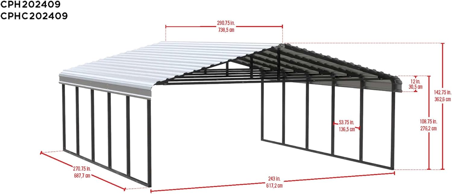 Arrow Carports Galvanized Steel Carport review unboxing and complete package contents