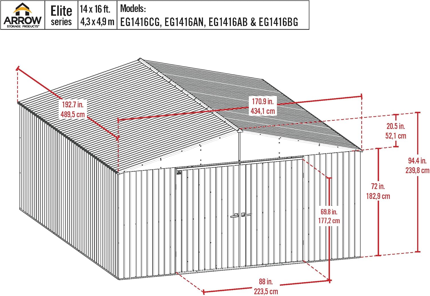 Arrow Elite 14x16 shed review unboxing and complete package contents