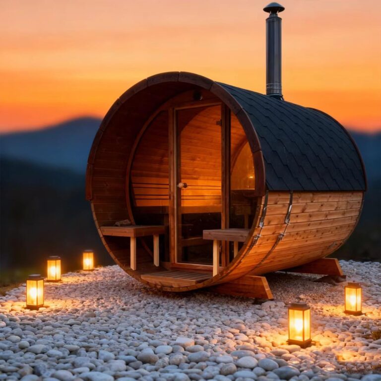 Image 1 of Canadian Hemlock Barrel Sauna Review
