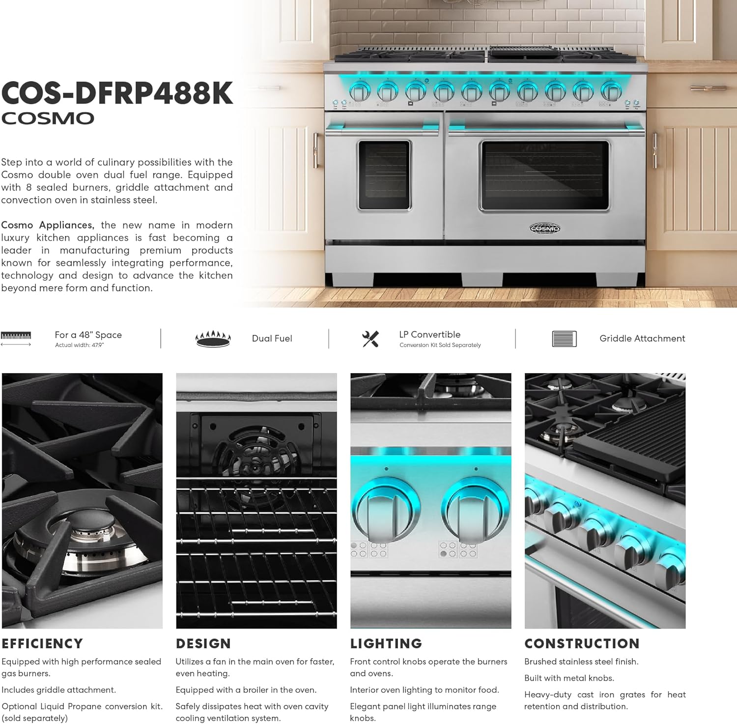 Step-by-step guide for Cosmo 48-inch dual fuel range review - complete tutorial