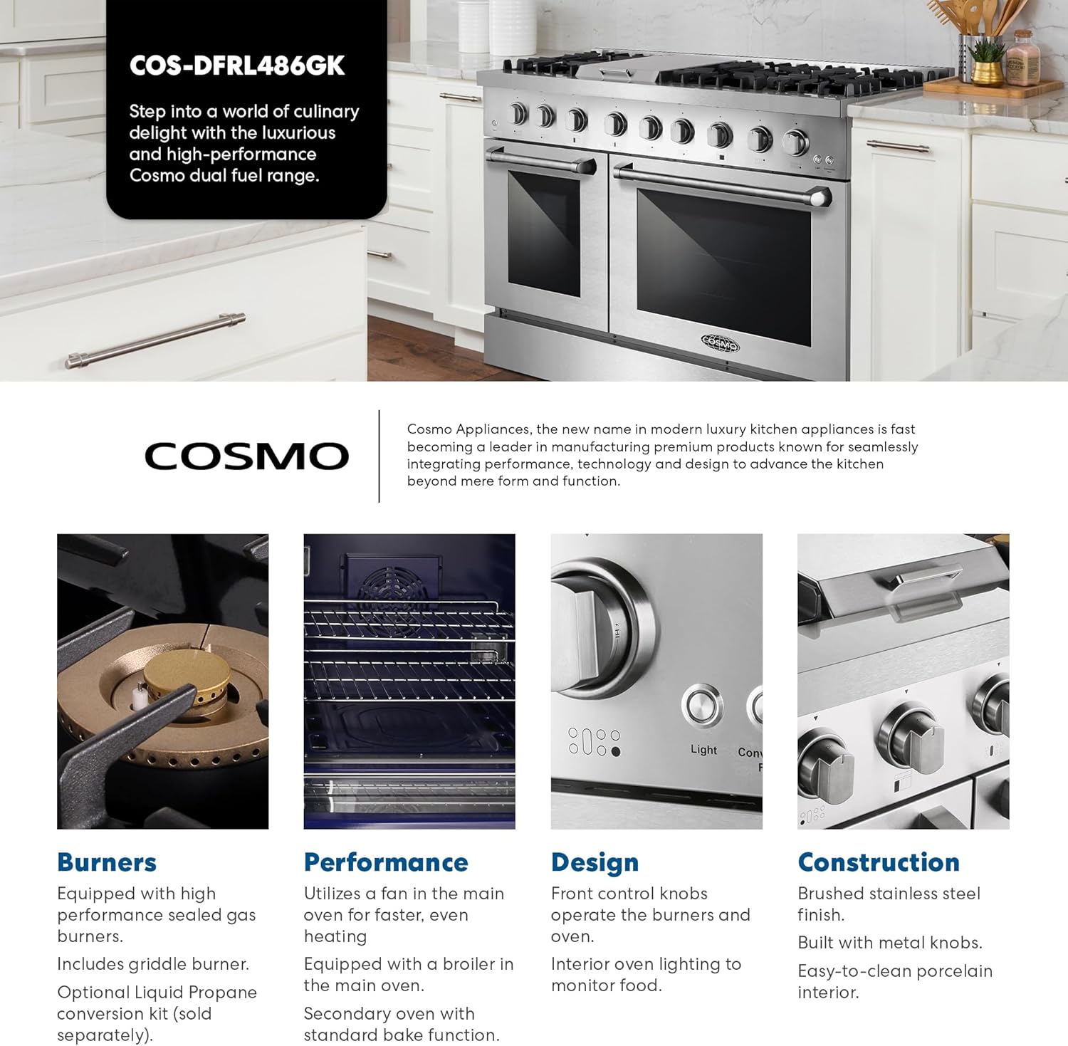 Step-by-step guide for Cosmo DFRL486GK dual fuel range review - complete tutorial