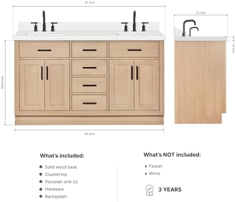 DKB Isabella 60-inch vanity review unboxing and complete package contents