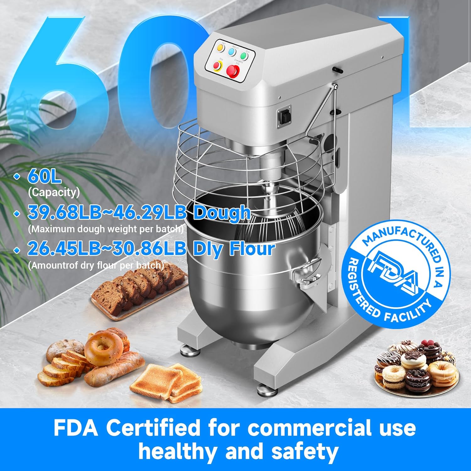 EKway 60QT commercial mixer review unboxing and complete package contents