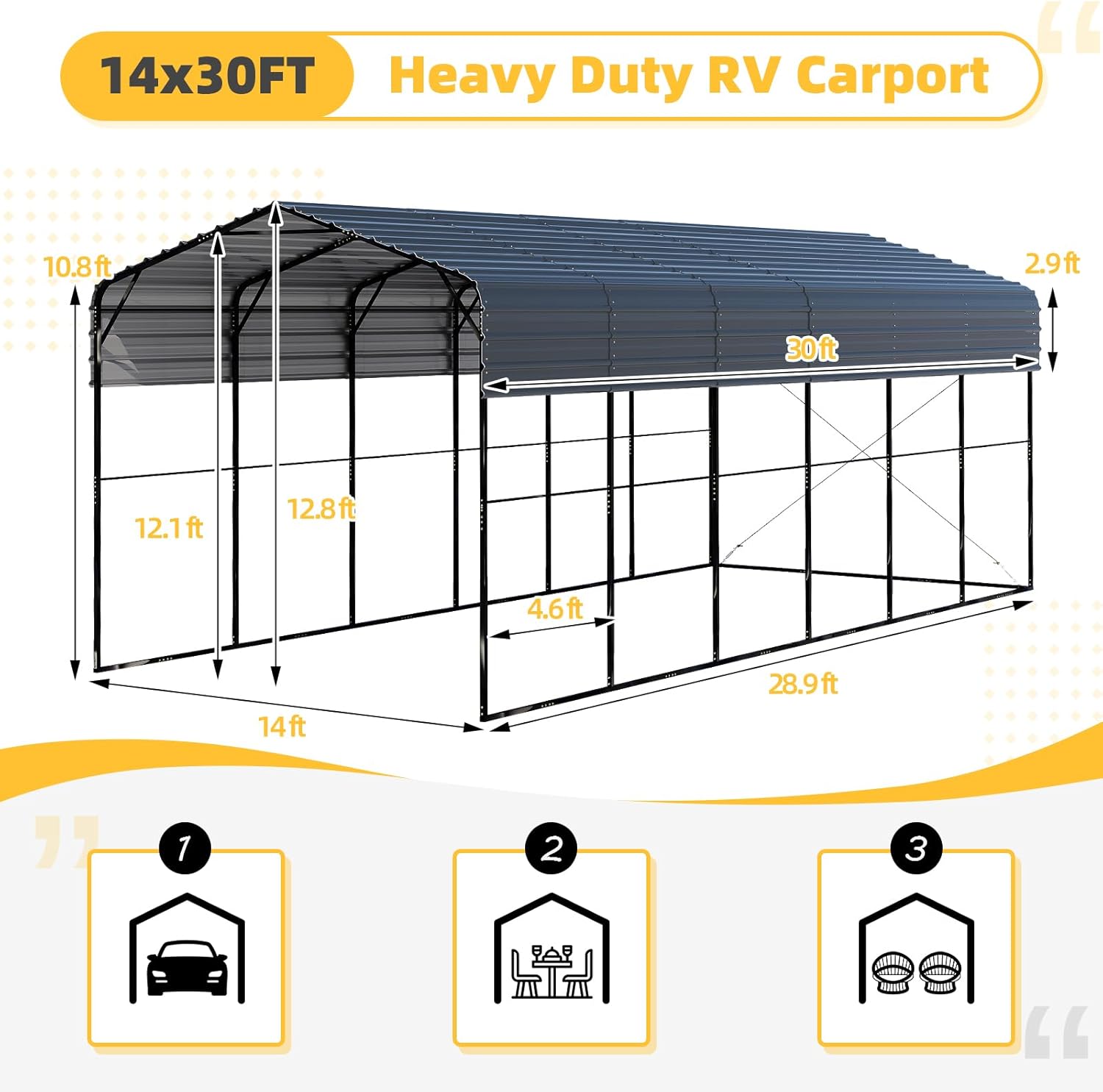 EROMMY 14x30 carport review unboxing and complete package contents