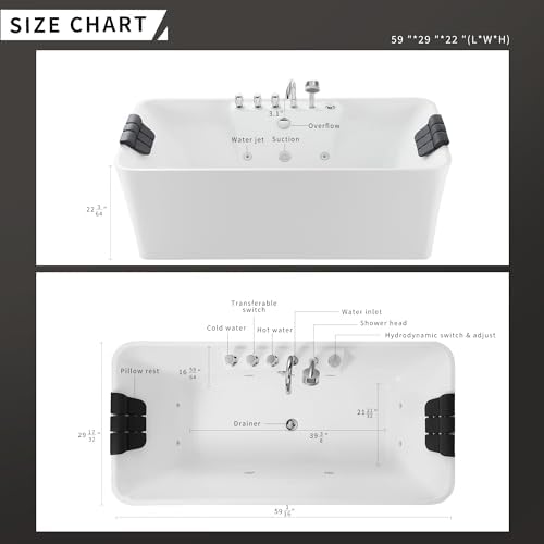Reviews - Empava 59 Whirlpool Bathtub Review: Honest Hands-On Test & Verdict Empava 59 Whirlpool Bathtub Review performance test measurements
