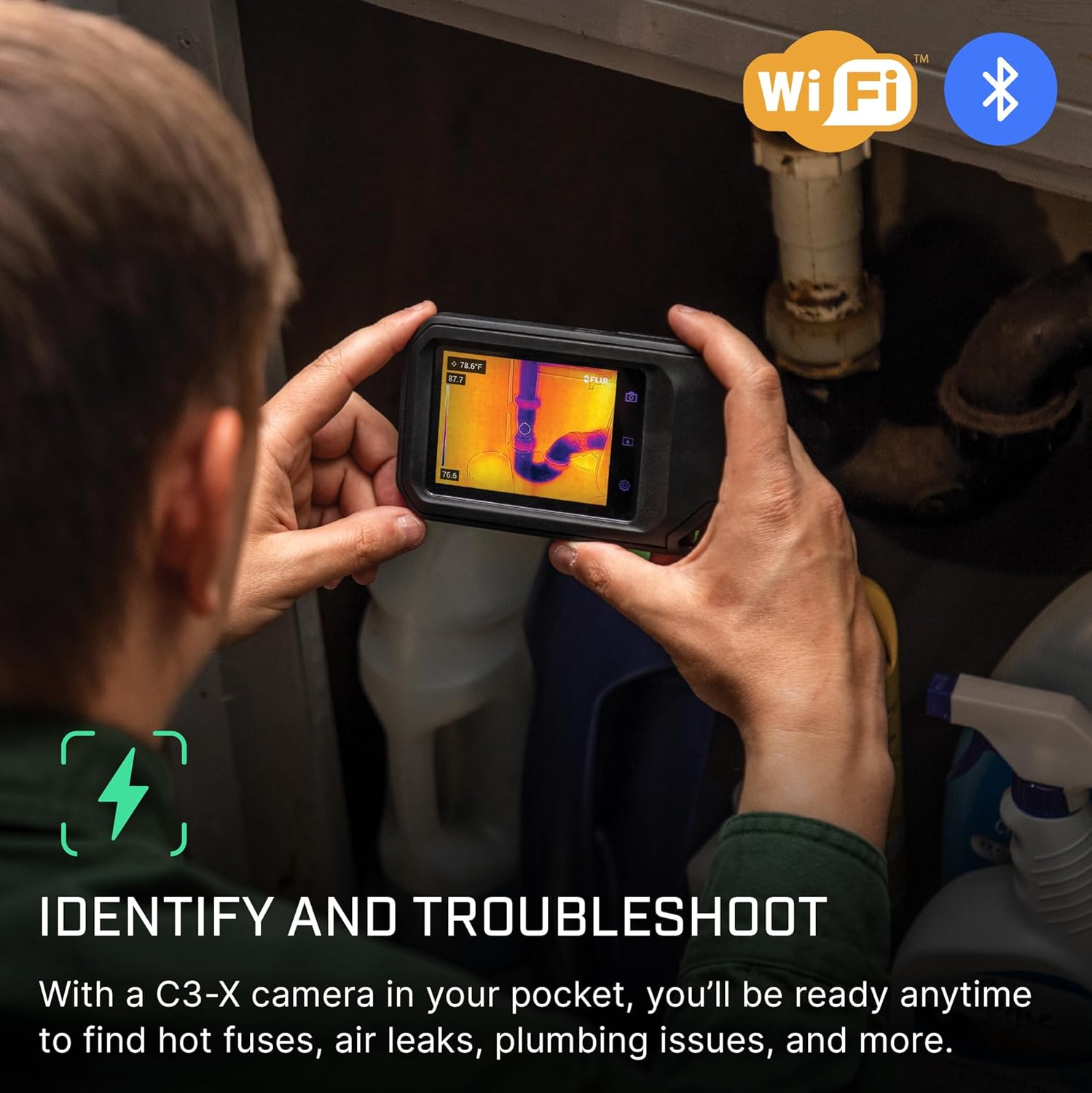 FLIR C3-X Thermal Imaging Review - step-by-step operation guide showing camera interface