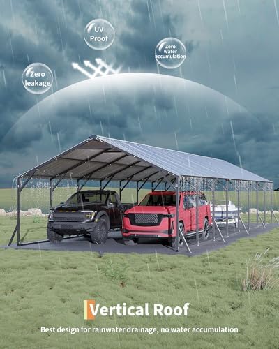 Reviews - GarveeLife Metal Carport Review: Honest Pros & Cons Tested GarveeLife Metal Carport Review weather resistance testing under heavy rain and snow