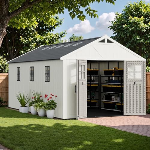 Reviews - Greesum 10x16 Storage Shed Review: Honest Pros, Cons & Our Verdict Greesum 10x16 storage shed review unboxing showing components and accessories