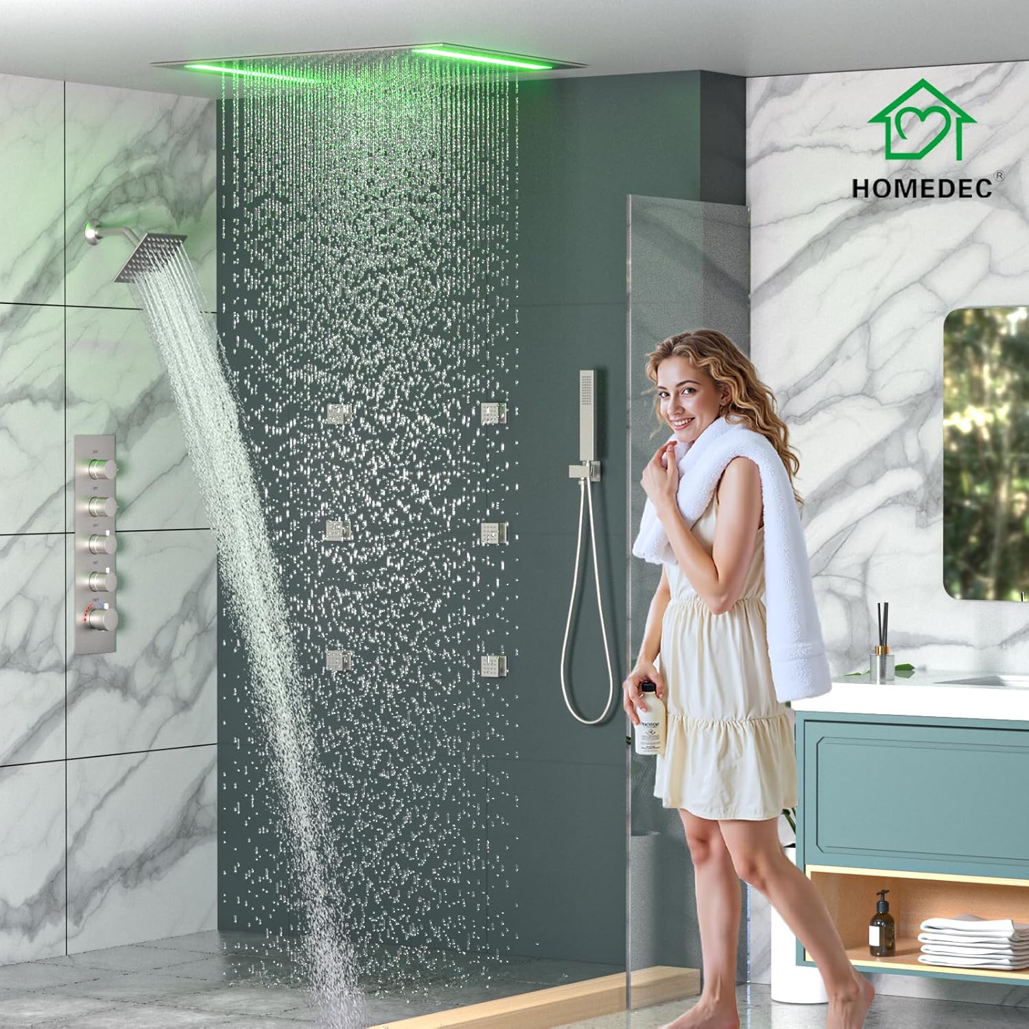 HOMEDEC LED Shower System Review - comprehensive package contents