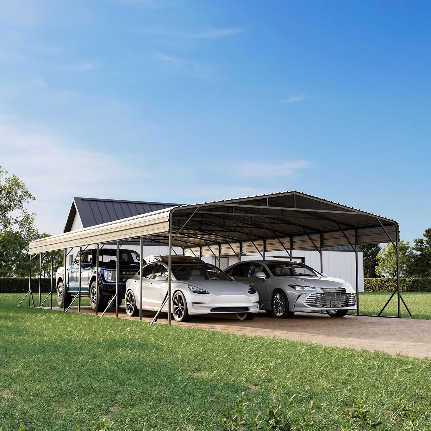 HOMPUS 20x40 metal carport review - detailed features and technical specifications