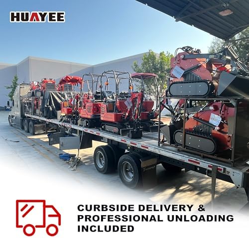 HY360C skid steer review package contents showing loader, bucket, and accessories