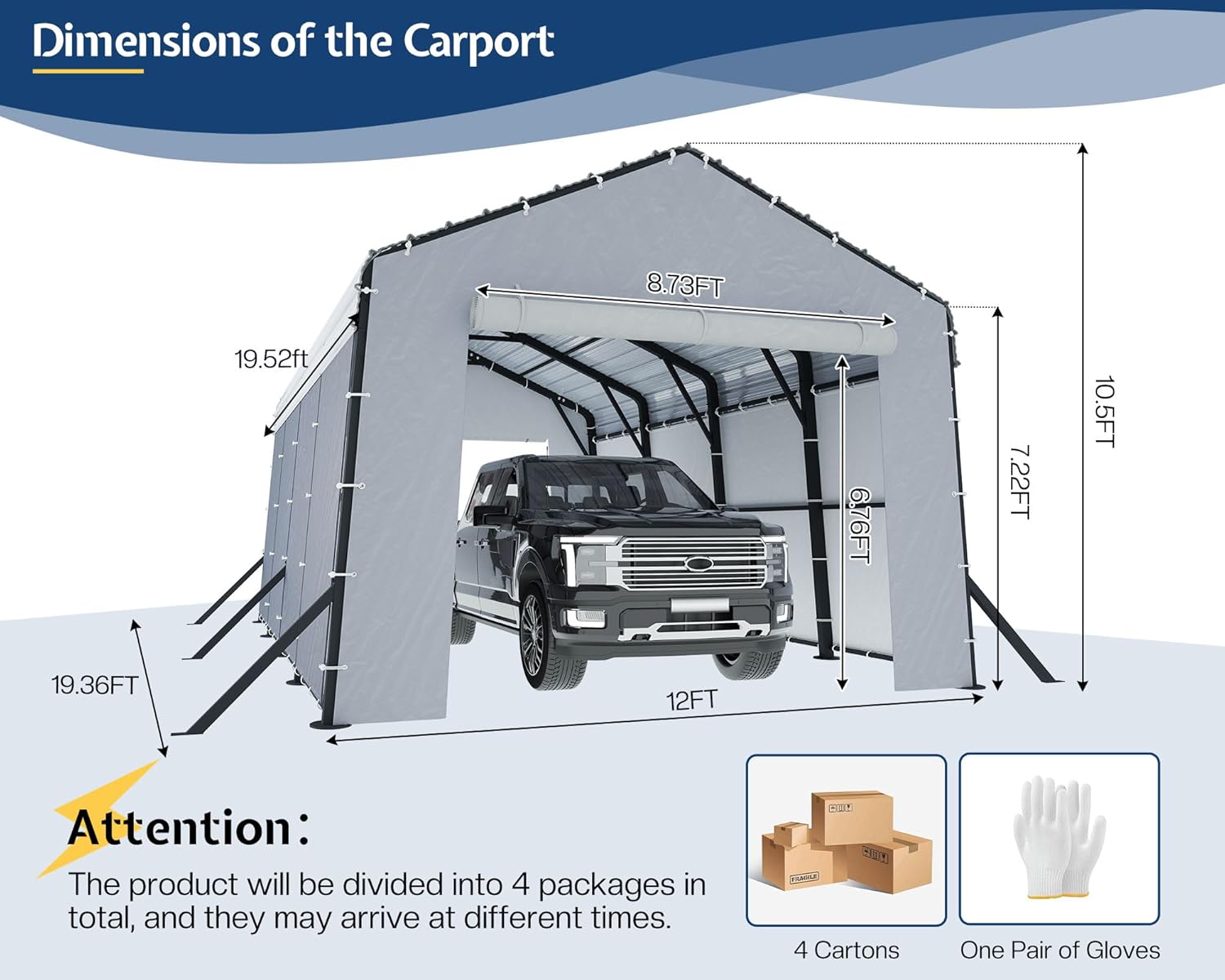 Jocisland Heavy Duty Carport Review unboxing and complete package contents
