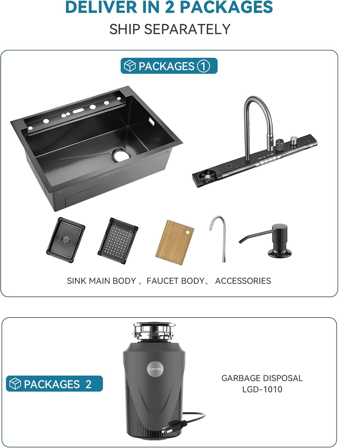 Lefton waterfall sink review unboxing and complete package contents