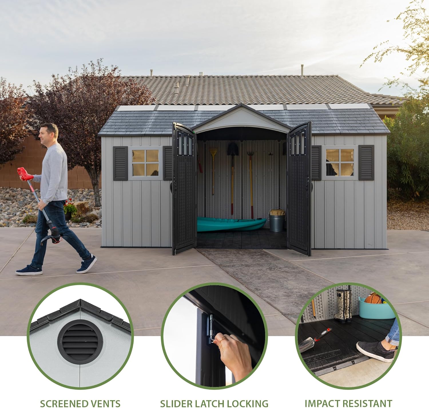 Lifetime 15x8 shed review unboxing and complete package contents