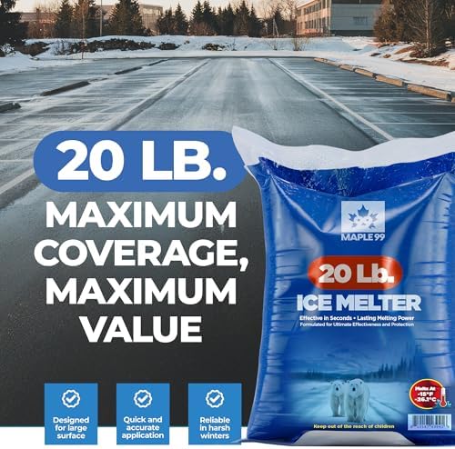 Maple99 Ice Melt Safer for Concrete review test panels showing melt progression