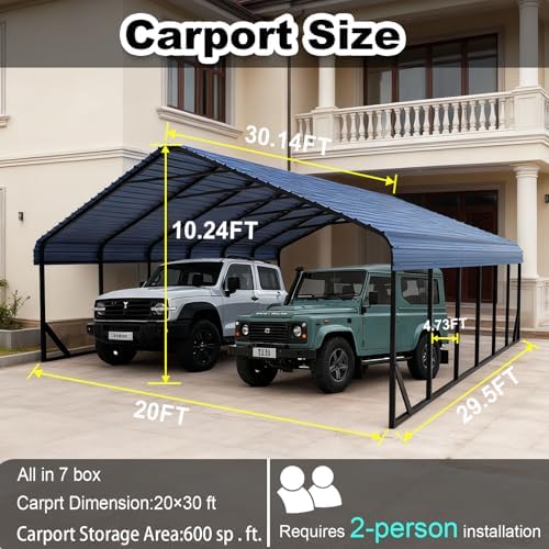 Reviews - Poborin Metal Carport Review: Honest Pros & Cons Analysis Poborin Metal Carport review unboxing showing all components and hardware