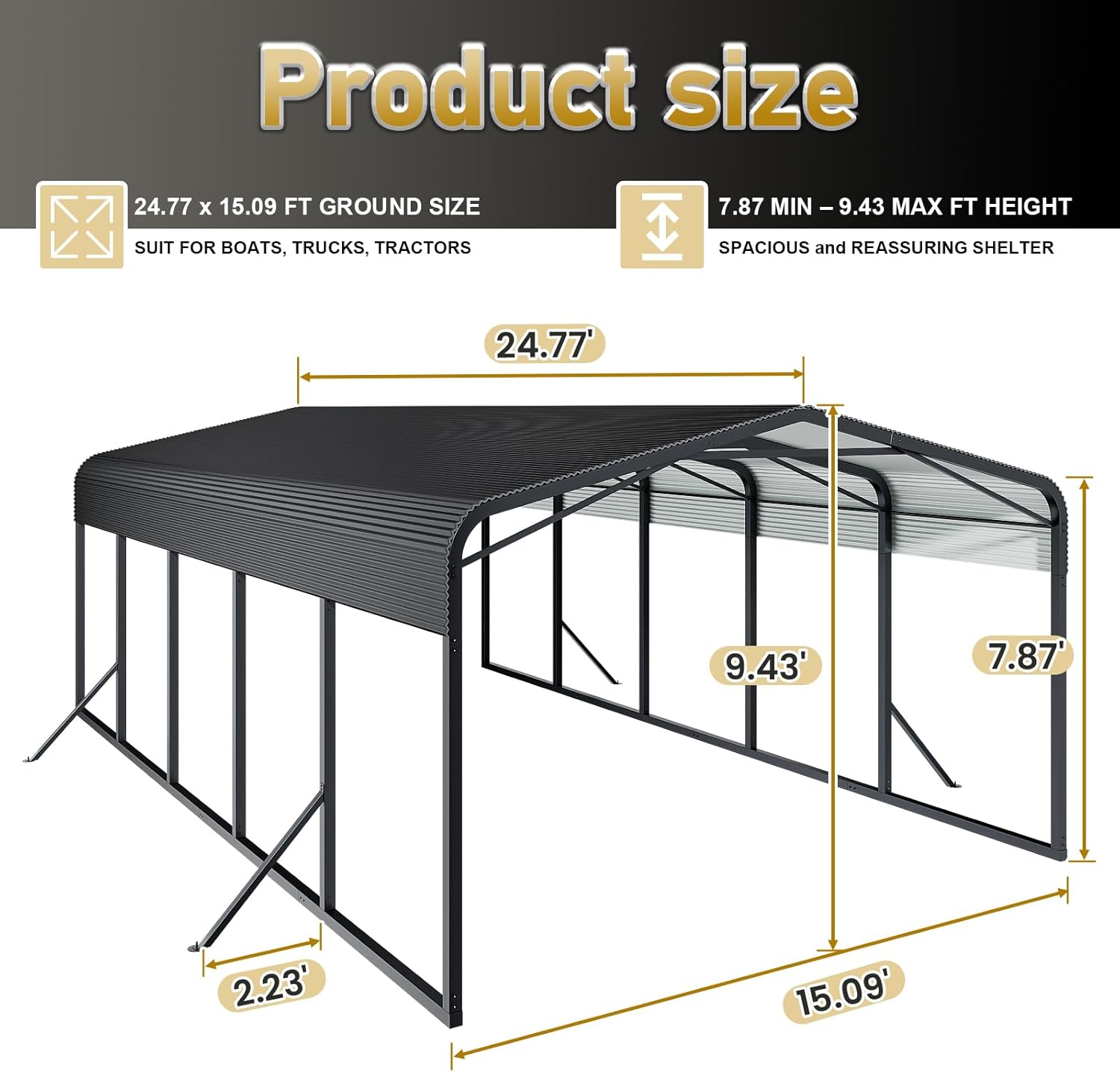RHHVVR Heavy Duty Carport review unboxing and complete package contents
