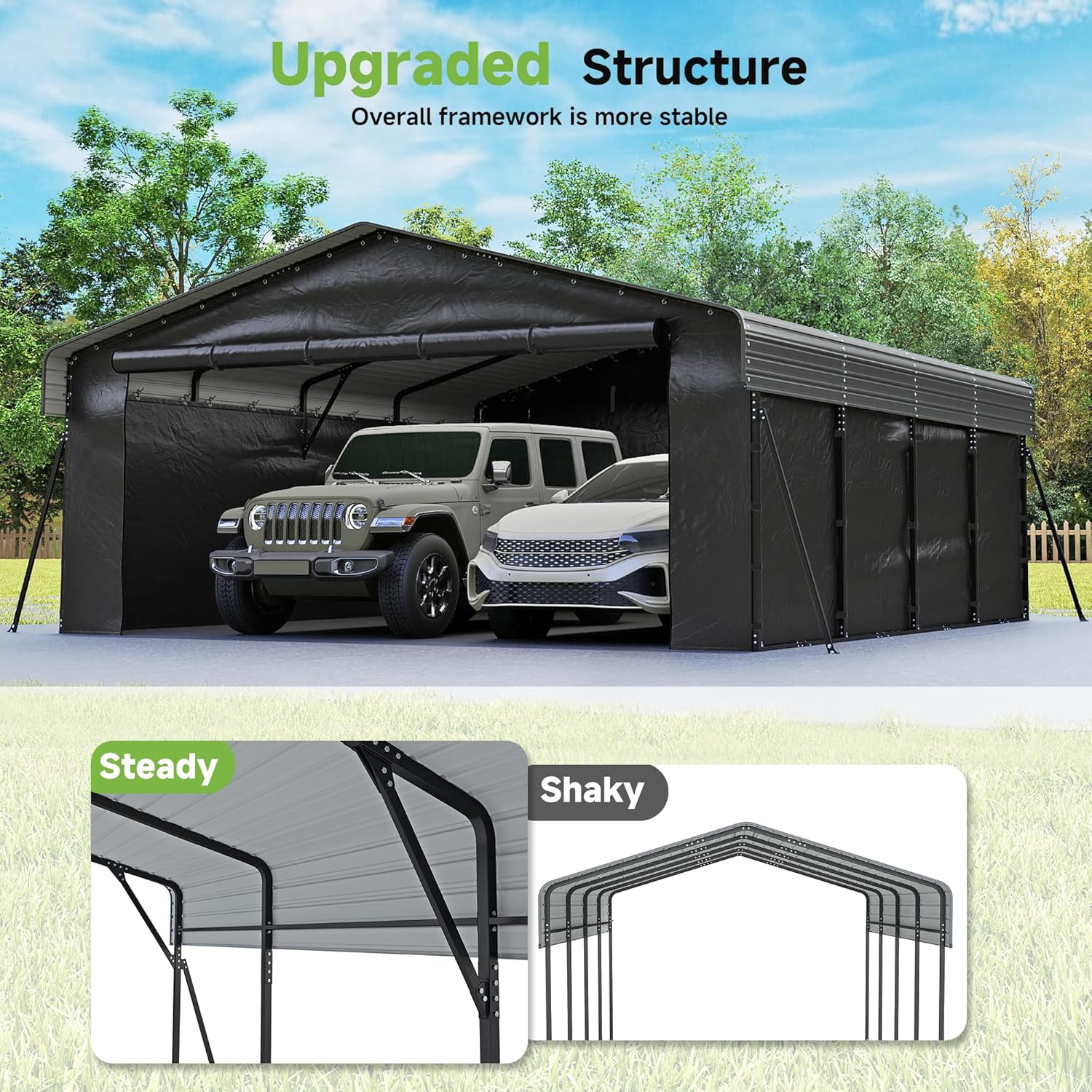 Real Relax 20x20ft Carport review unboxing and complete package contents