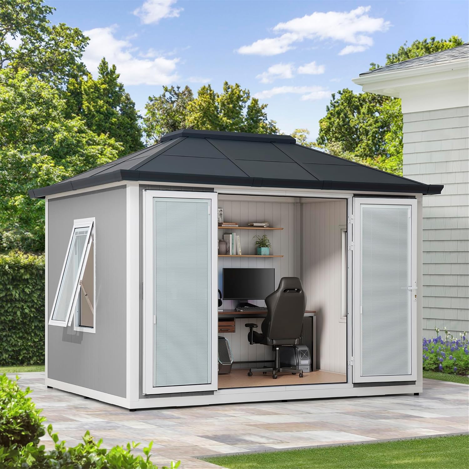 Reviews - Sunjoy Office Shed Review: Honest Pros & Cons Tested Sunjoy Office Shed review - detailed features and technical specifications