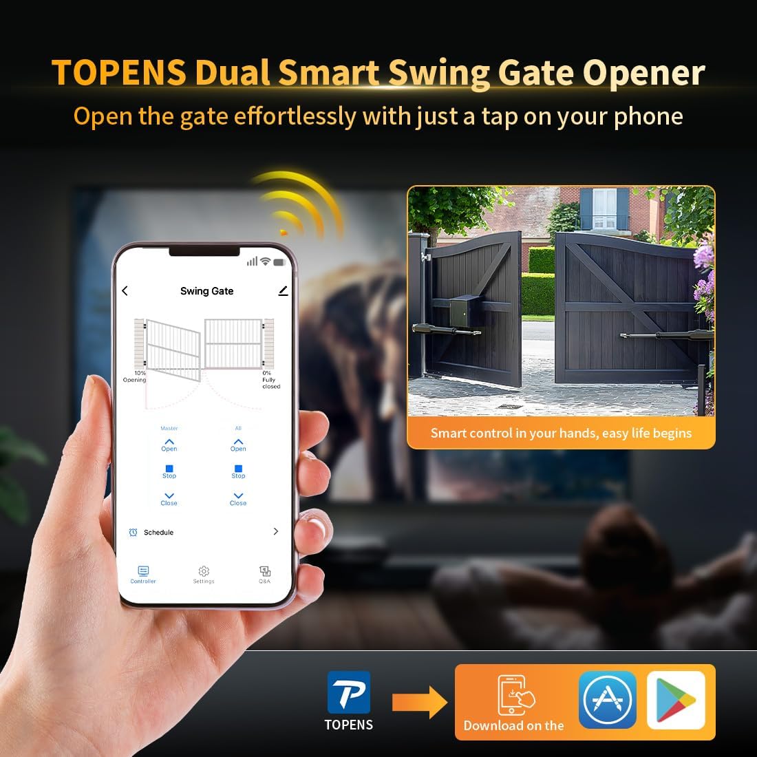 TOPENS XD852 Smart Gate Opener review unboxing and complete package contents
