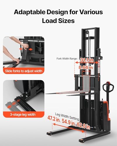 Step-by-step guide for VEVOR Electric Pallet Stacker review - complete tutorial