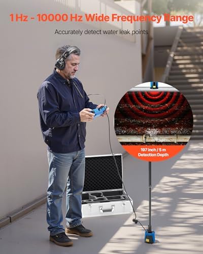 VEVOR water leak detector review showcasing complete package with carrying case and accessories