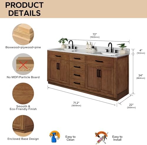 Reviews - XWNE 72-Inch Bathroom Vanity Review: Honest Pros & Cons XWNE 72-inch bathroom vanity review unboxing and complete package contents