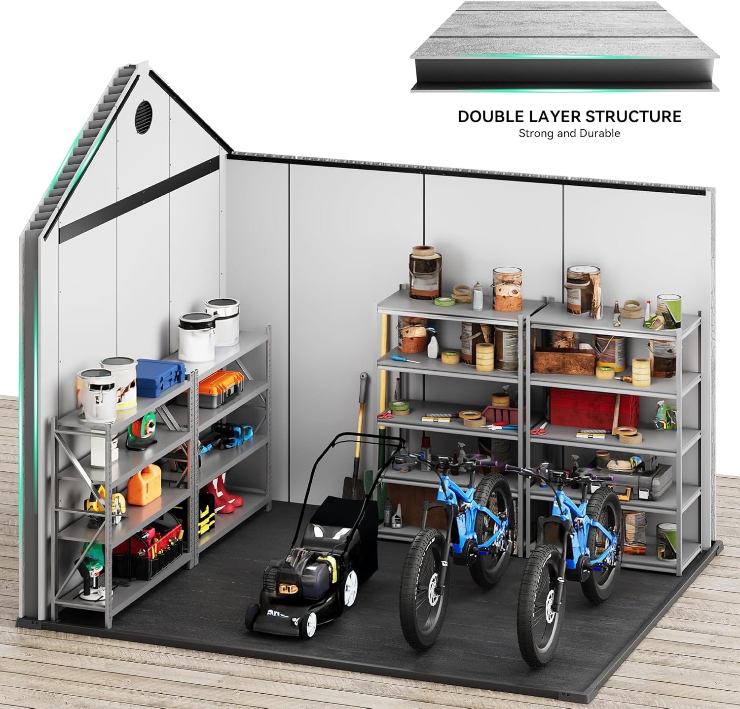 Durability testing during this YITAHOME 8x10 shed review under extreme conditions