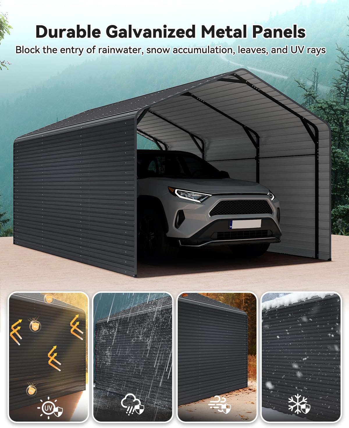 heavy duty metal carport 10x15 review unboxing and complete package contents