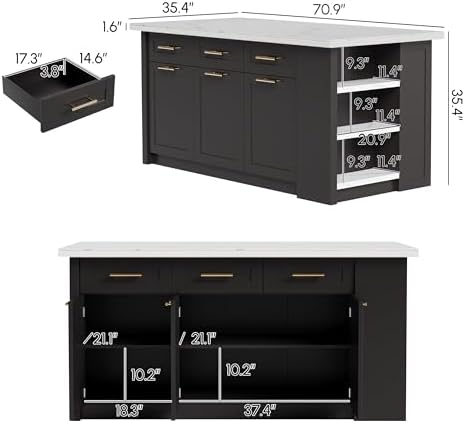 homary 72 kitchen island review unboxing and complete package contents