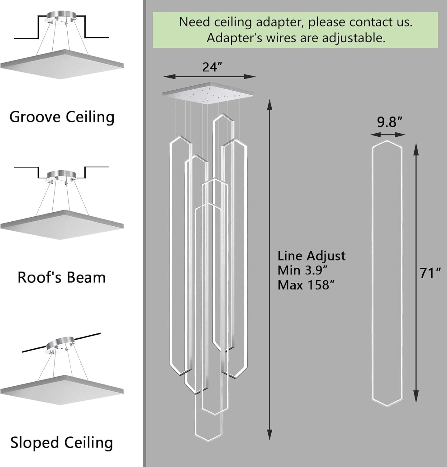 installation process in modern staircase chandelier review showing adjustable wire configuration