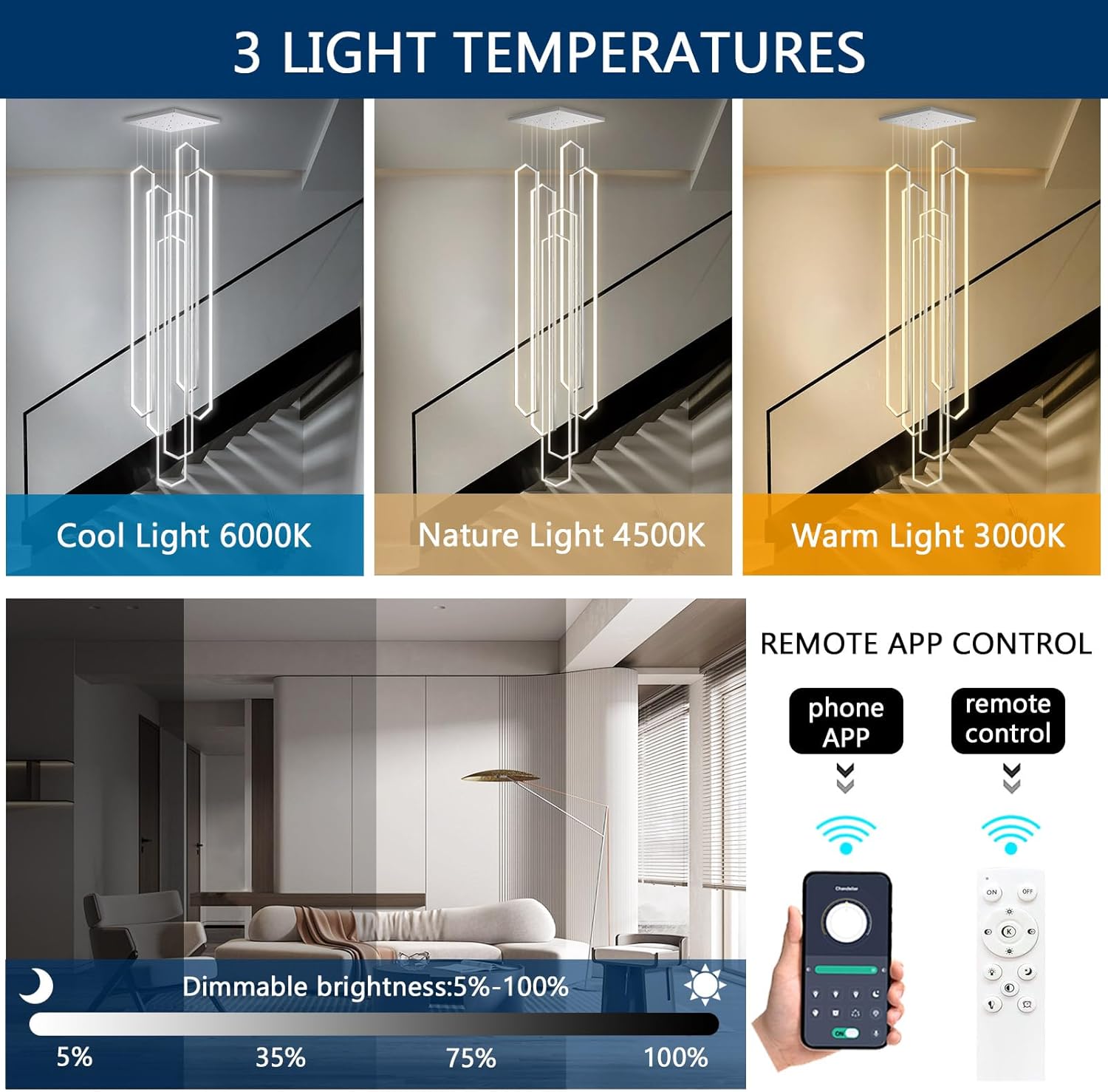 modern staircase chandelier review testing luminosity in stairwell setting