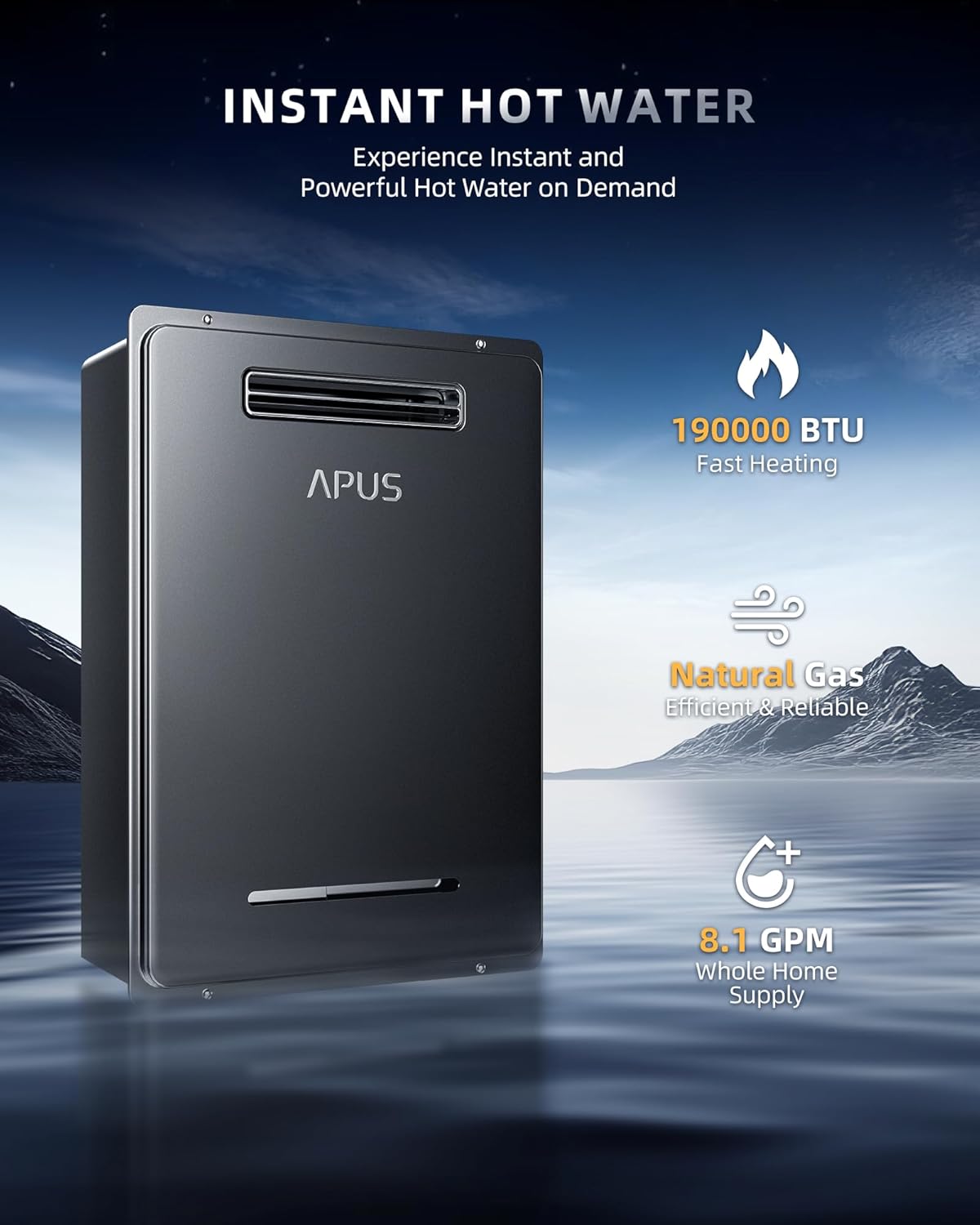 APUS tankless water heater worth it,should I buy APUS tankless water heater,APUS vs other tankless heaters,APUS 190k BTU pros cons,APUS outdoor water heater worth buying,best natural gas tankless water heater unboxing and complete package contents