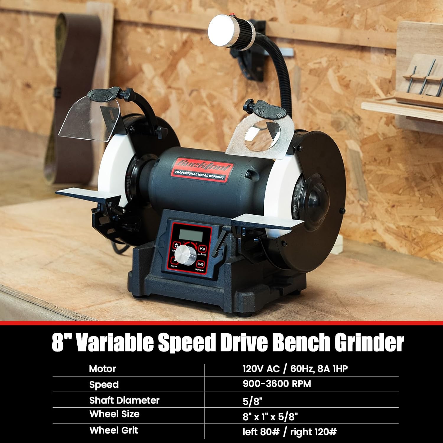 Bucktool 8 VFD bench grinder worth it,should I buy the Bucktool bench grinder,Bucktool vs other bench grinders,Bucktool 8 VFD pros cons,best variable speed bench grinder,Bucktool bench grinder honest opinion unboxing and complete package contents