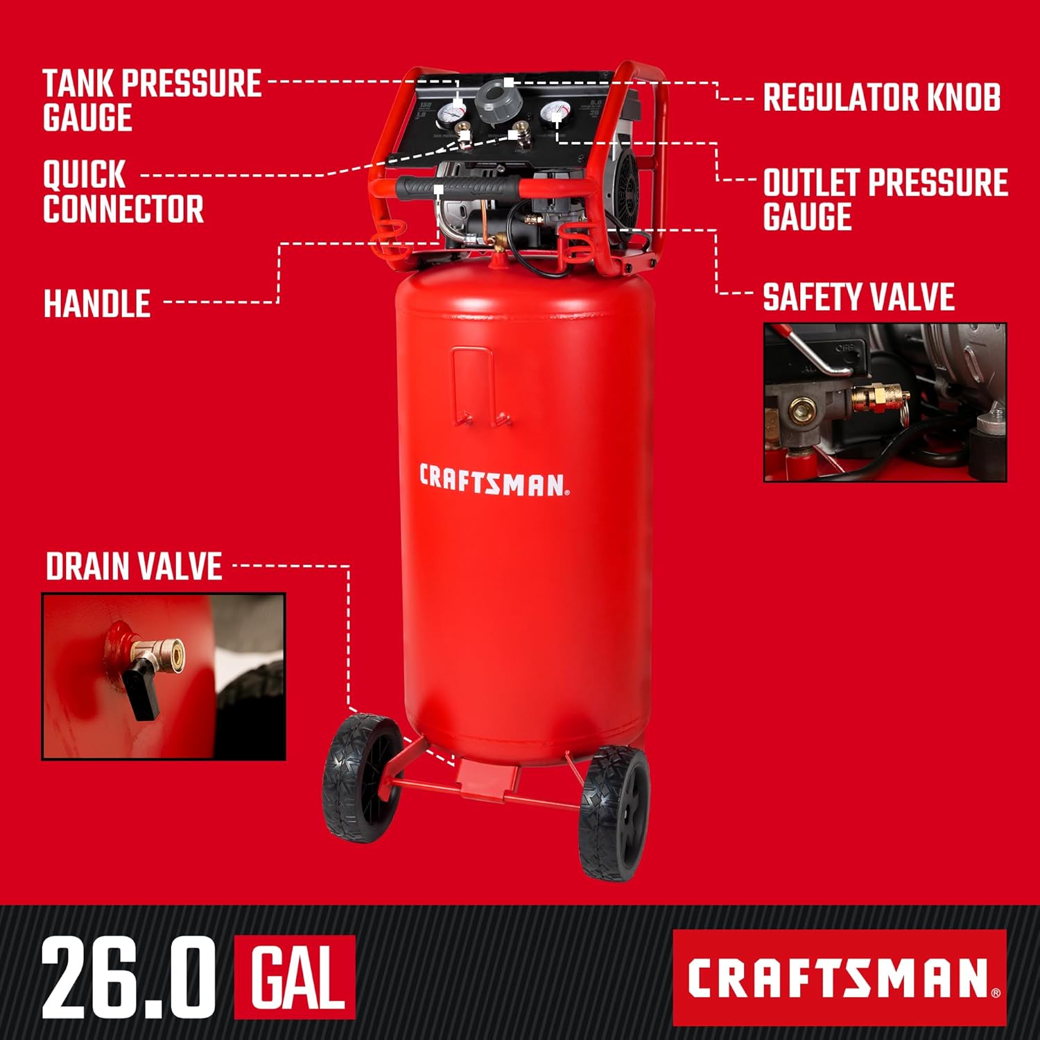 Reviews - Craftsman 26 Gallon Air Compressor Worth It? Honest Pros & Cons Craftsman 26 gallon air compressor worth it,Craftsman air compressor pros cons,best 26 gallon air compressor,should I buy Craftsman air compressor,Craftsman vs other air compressors,Craftsman CMXECXA3332643 honest unboxing and complete package contents