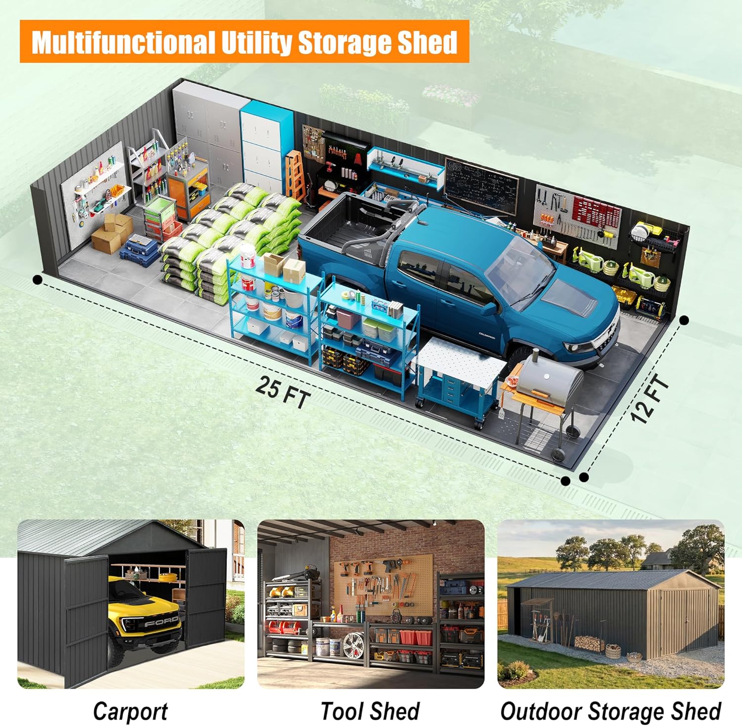 Step-by-step guide for Domi 12x25FT Metal Garage Shed worth it,should I buy the Domi metal garage,Domi carport vs other brands,Domi 12x25 shed pros cons,best large metal car shelter,Domi outdoor living shed honest - complete tutorial