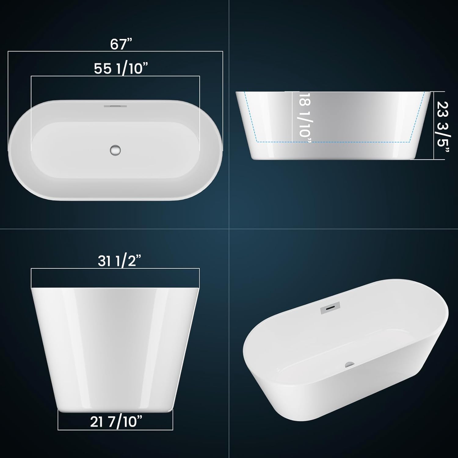 EliteEdge freestanding bathtub worth buying,best freestanding bathtub for soaking,EliteEdge tub pros and cons,should I buy a 67 inch freestanding tub,EliteEdge bathtub honest experience,freestanding bathtub vs built-in unboxing and complete package contents