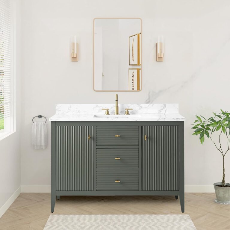 Reviews - HOMEBEYOND 48 Vanity Worth Buying? Our Honest Pros & Cons Image 1 of HOMEBEYOND 48 vanity worth buying-should I buy HOMEBEYOND vanity-HOMEBEYOND 48 vanity pros cons-best 48 inch bathroom vanity-HOMEBEYOND vanity honest opinion-HOMEBEYOND vs other vanities