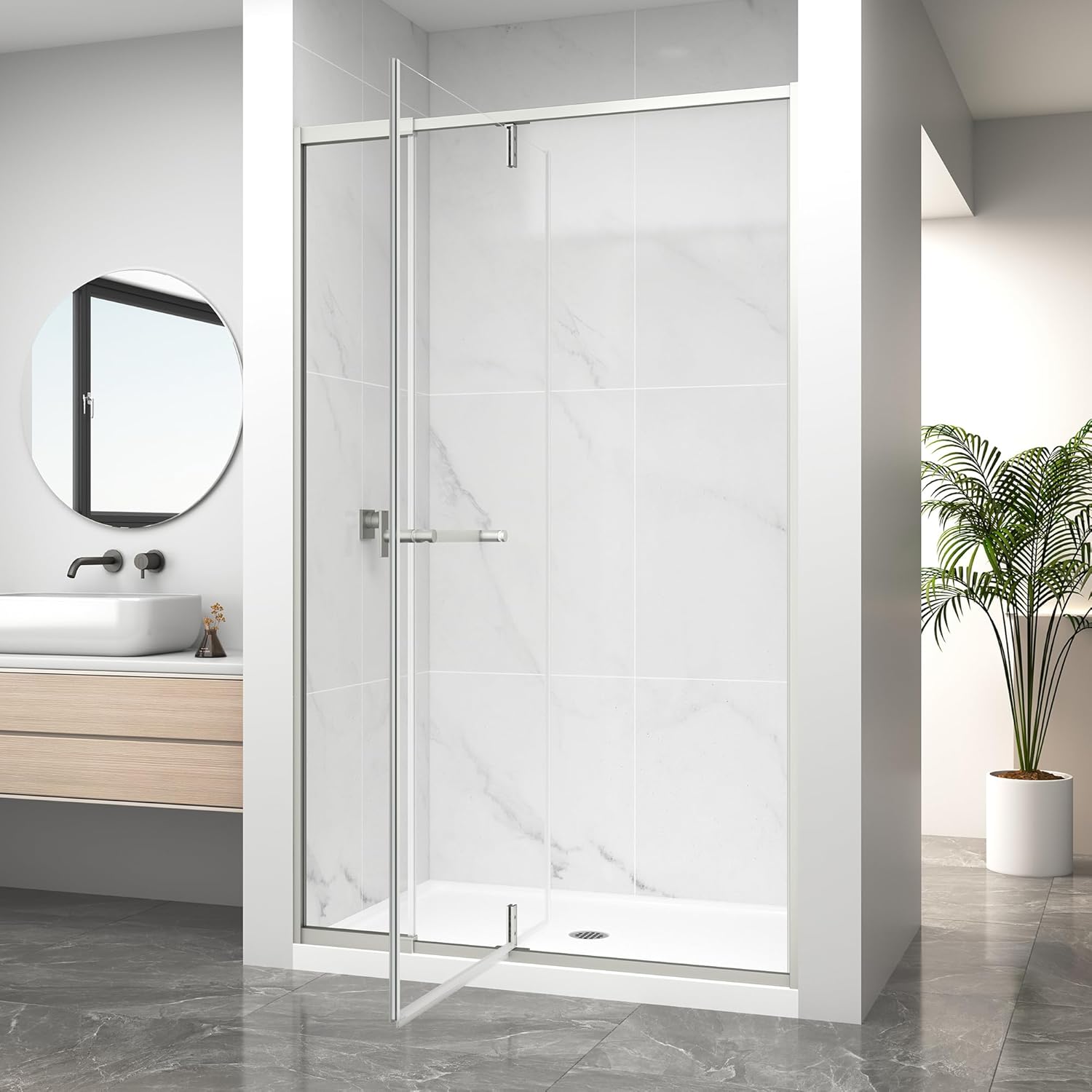 KPUY pivot shower door worth it,should I buy KPUY shower door,KPUY pivot door pros cons,best semi-frameless shower door,KPUY shower door honest opinion,KPUY vs other shower doors - detailed features and technical specifications