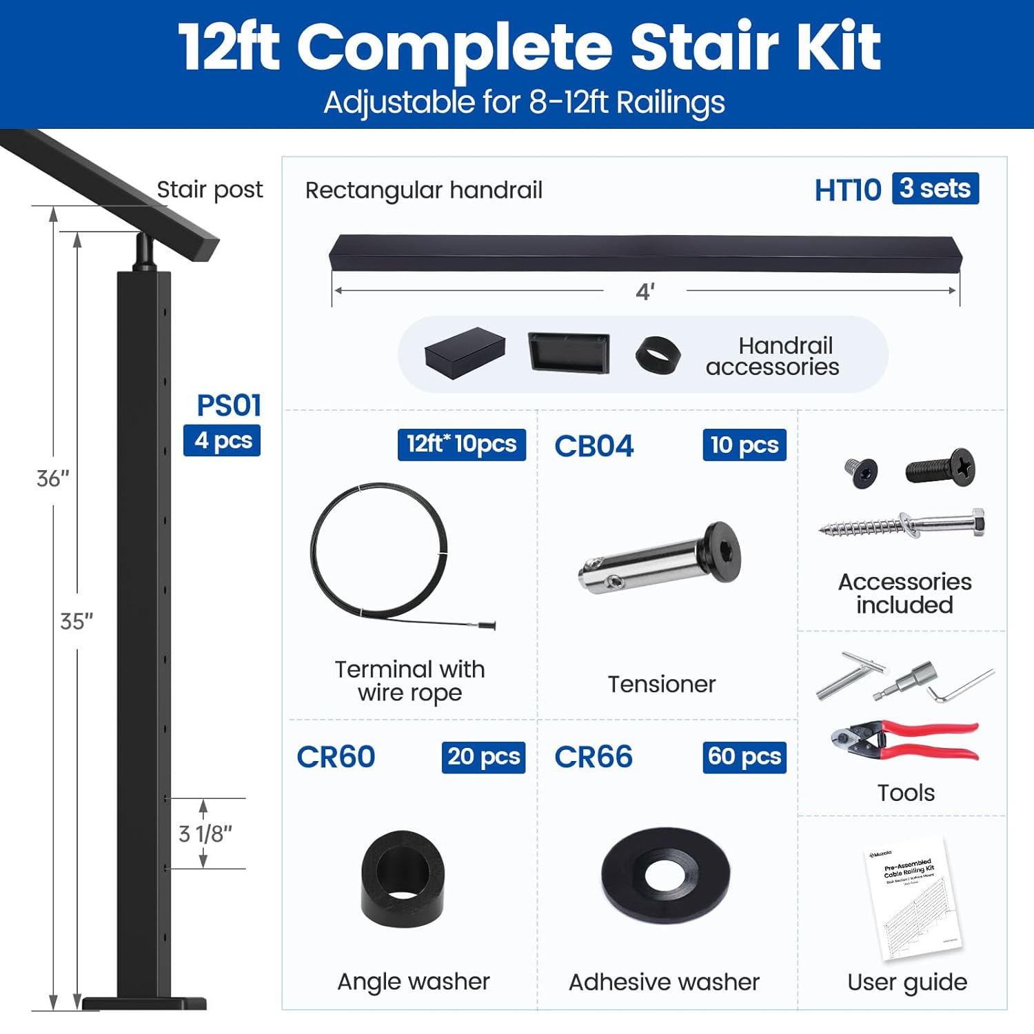 Muzata cable railing kit worth it,Muzata RC09 pros cons,best cable railing system,should I buy Muzata cable railing,Muzata vs other cable railings,Muzata complete kit quality unboxing and complete package contents