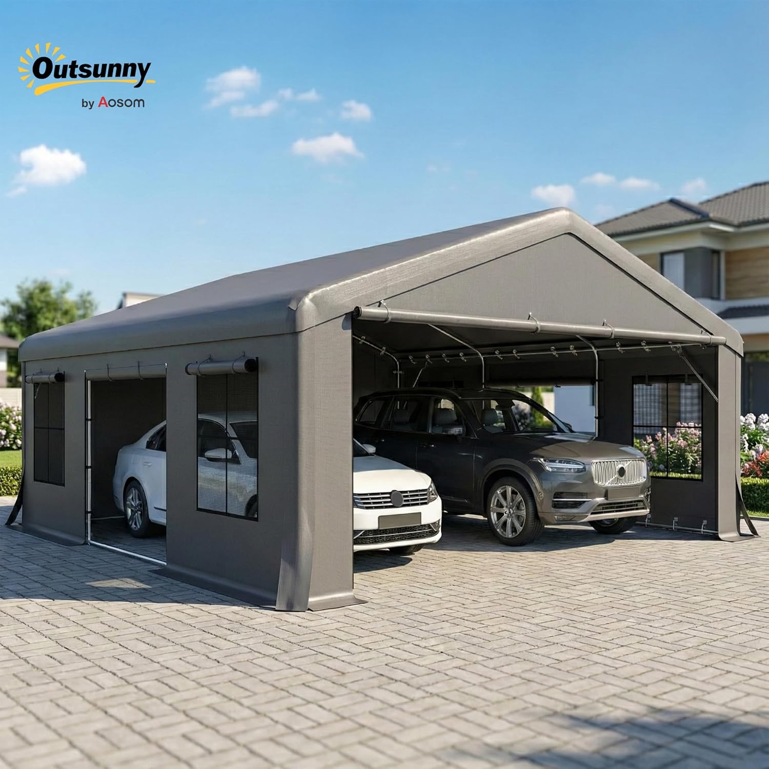 Outsunny 20x20 carport worth it,Outsunny carport pros cons,best heavy duty carport,Outsunny 20x20 vs alternatives,should I buy an Outsunny carport,Outsunny portable garage honest unboxing and complete package contents