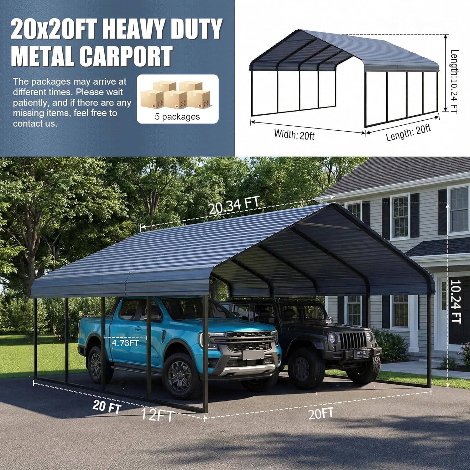 Poborin 20x20 carport worth buying,should I buy a Poborin carport,Poborin vs other carport brands,20x20 metal carport pros cons,best heavy duty carport kit,Poborin carport quality unboxing and complete package contents