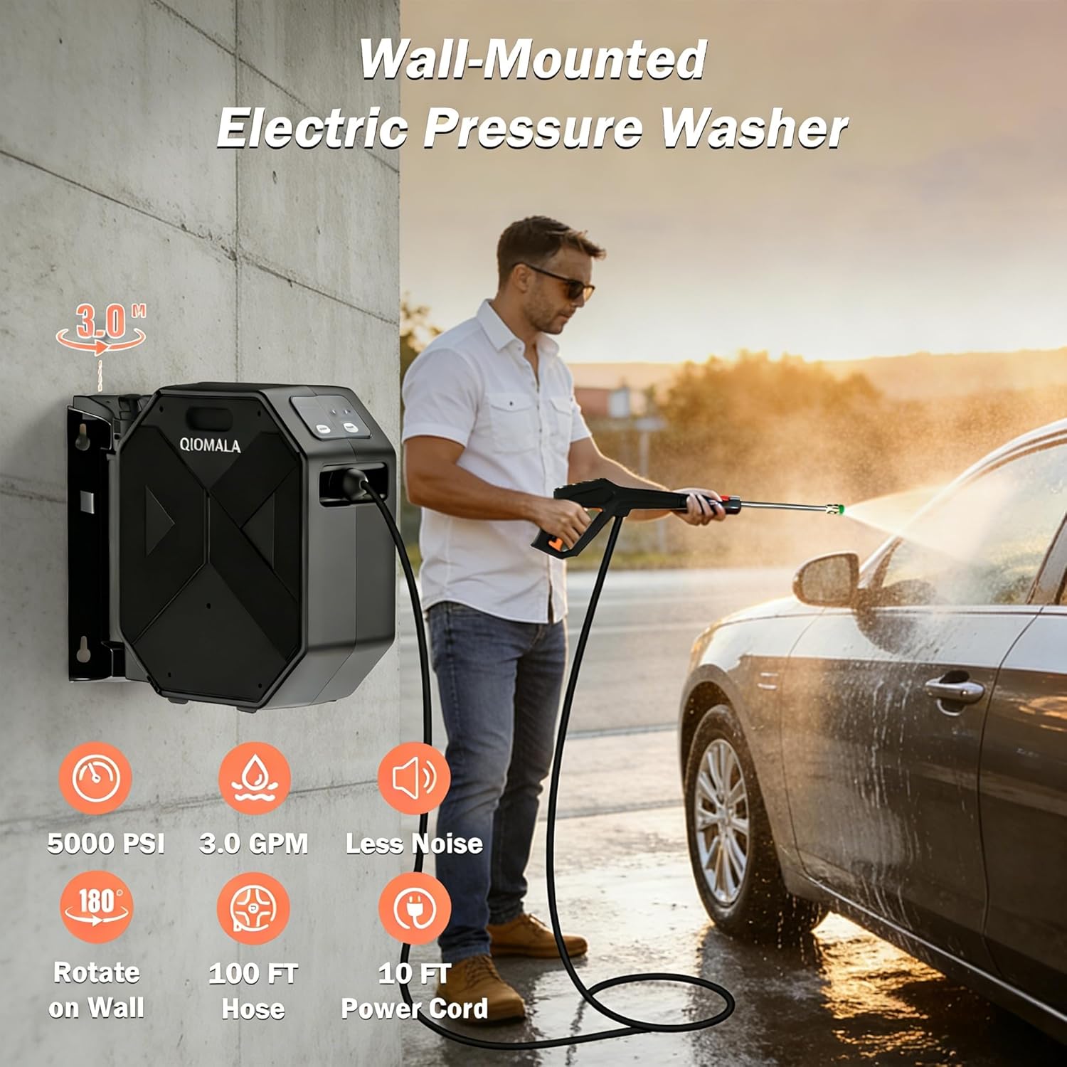 QIOMALA wall mounted pressure washer,should I buy QIOMALA pressure washer,QIOMALA 5000 PSI pros cons,wall mounted pressure washer worth buying,best wall mounted power washer,QIOMALA vs other pressure washers unboxing and complete package contents