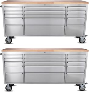 Image 1 of UYRIE 72 inch tool chest worth it-UYRIE tool cabinet pros cons-best 72 inch rolling tool chest-should I buy UYRIE HTC7215W1-UYRIE vs Husky tool box-UYRIE stainless steel cabinet honest