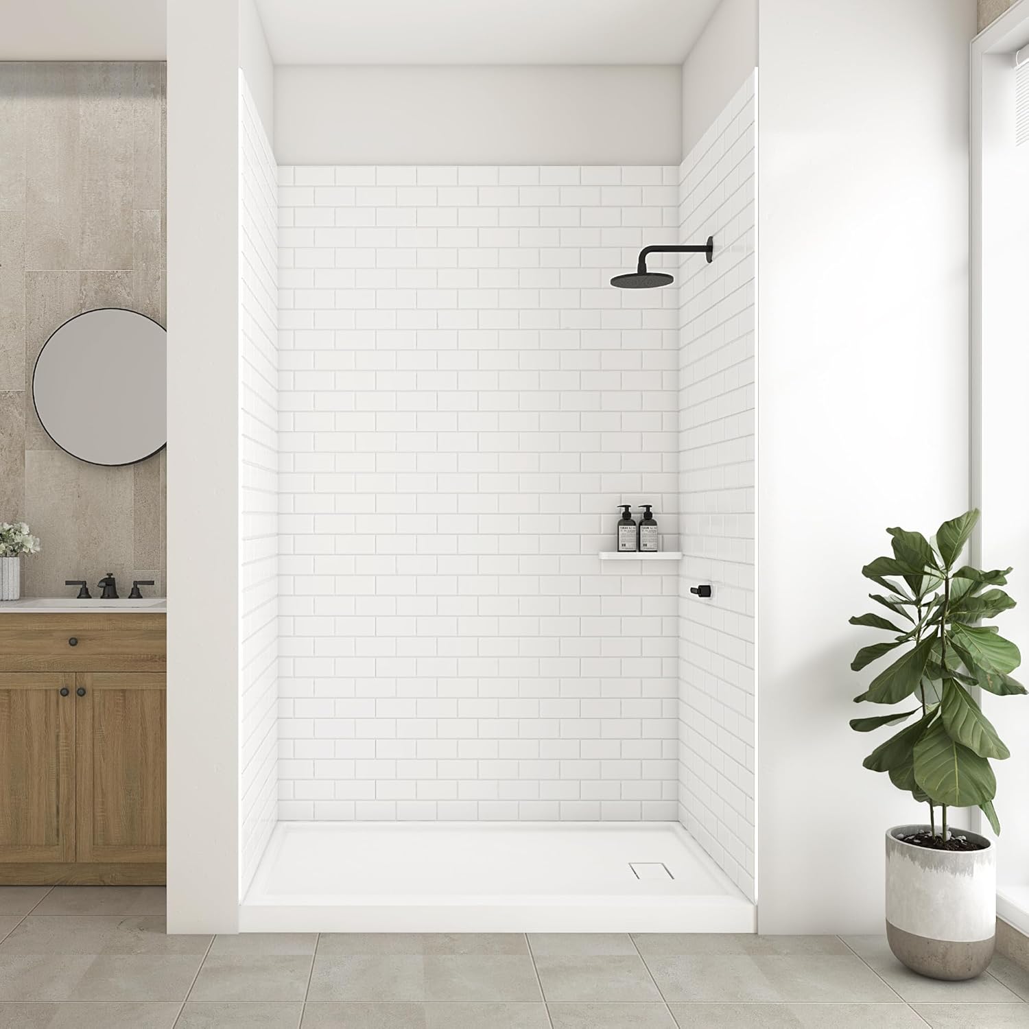 WOODBRIDGE shower panel pros cons,should I buy WOODBRIDGE shower panels,WOODBRIDGE vs other shower surrounds,WOODBRIDGE solid surface worth buying,best adhesive shower wall panels,WOODBRIDGE easy up installation unboxing and complete package contents