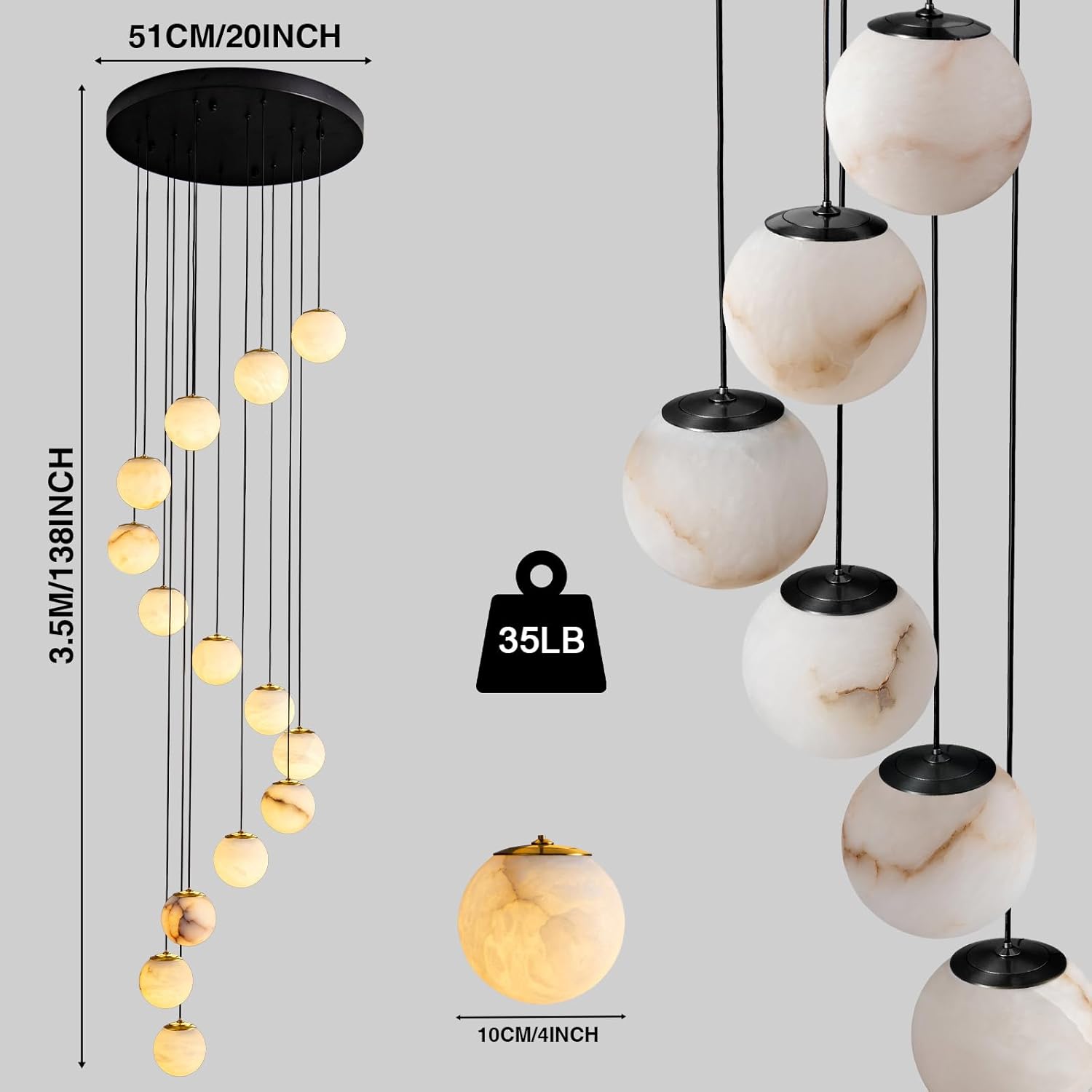 YIOSI black alabaster chandelier worth it,should I buy YIOSI black marble chandelier,YIOSI chandelier vs alternatives,YIOSI alabaster chandelier pros cons,best modern marble pendant light,YIOSI black foyer chandelier worth buying unboxing and complete package contents